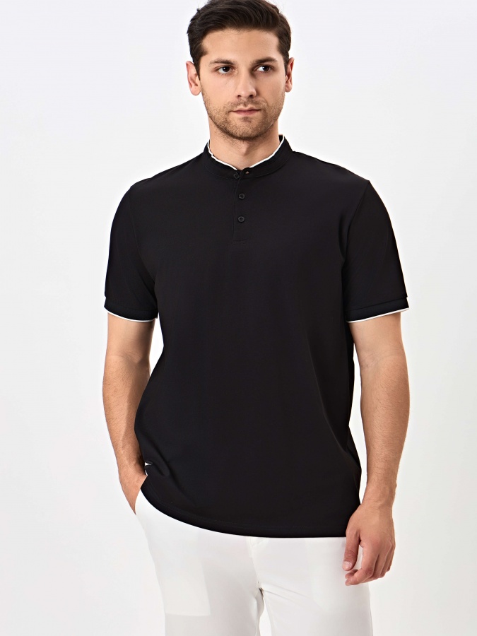 Polo qisqa qisma qora M  SS24CR2-17-20373
