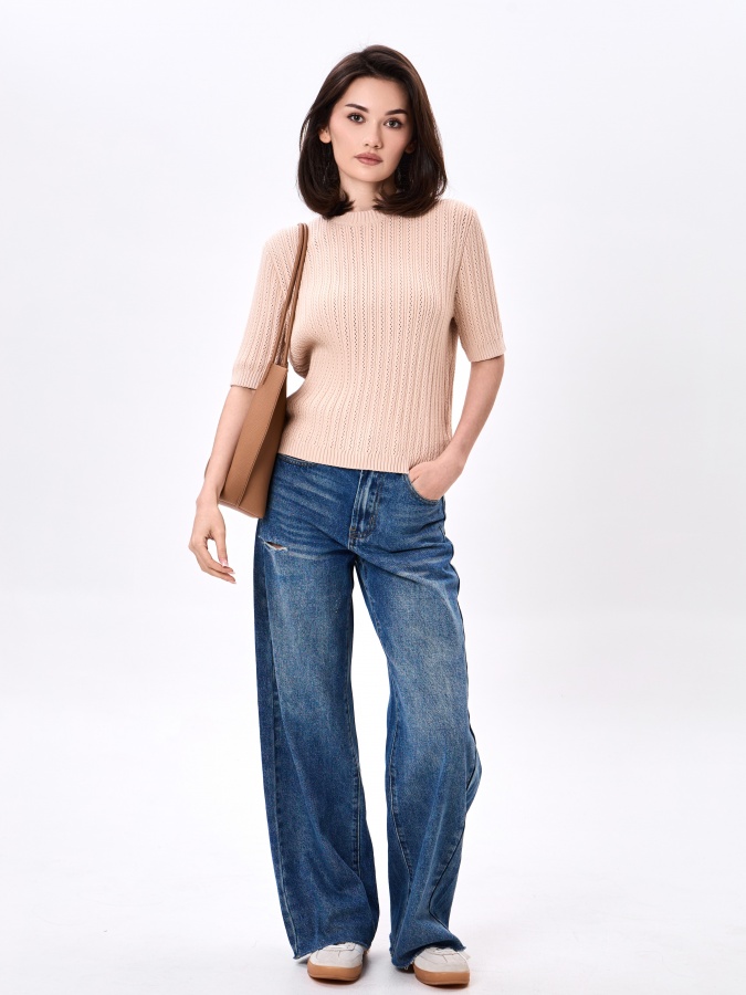 Beige XS ayollar jumperi  AW24WKN-92051