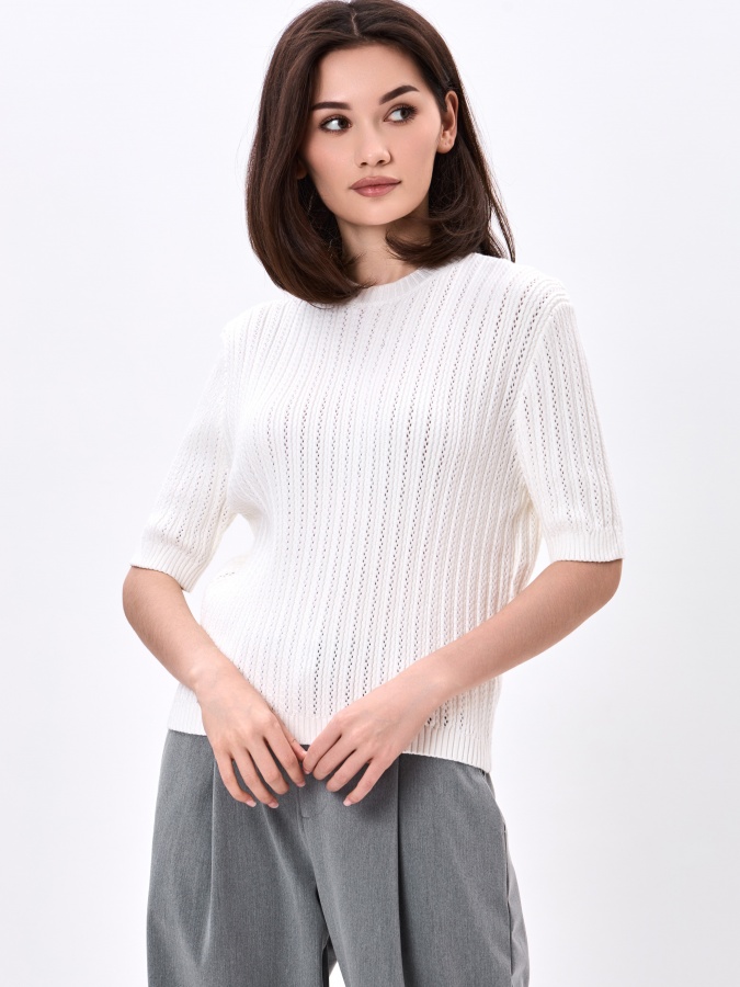 Ayollar uchun oq XS jumper  AW24WKN-92051