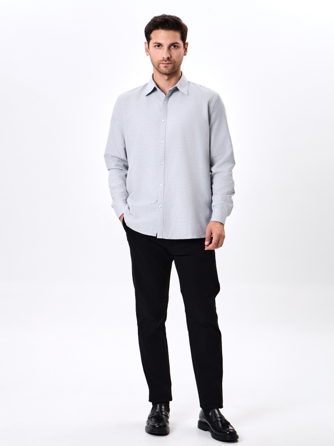 Light Grey XL uzun yengli ko'ylak  AW24CR2-19-20808