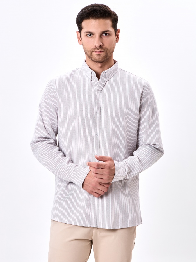 Рубашка длинный рукав Beige M AW24CR2-19-20809