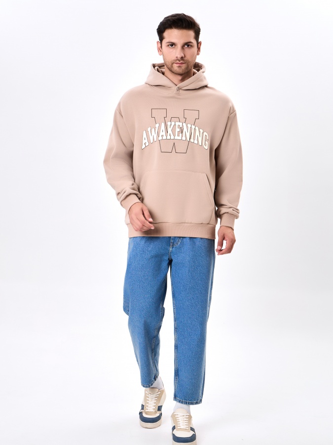 Толстовка короткая длина Beige S AW23CA2N-2-19499