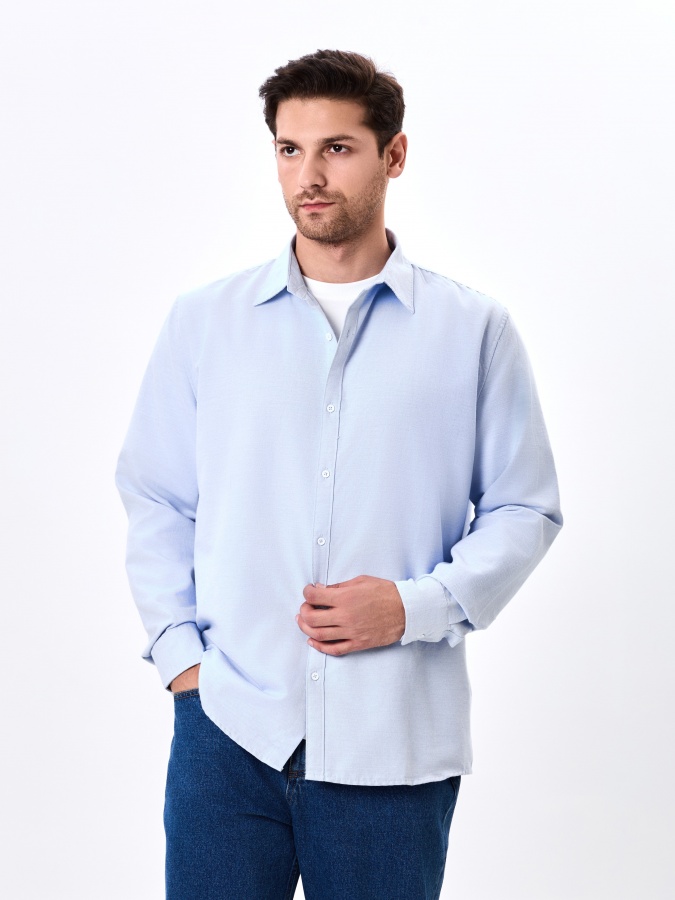 Light blue XL uzun yengli ko'ylak  AW24CR2-19-20808