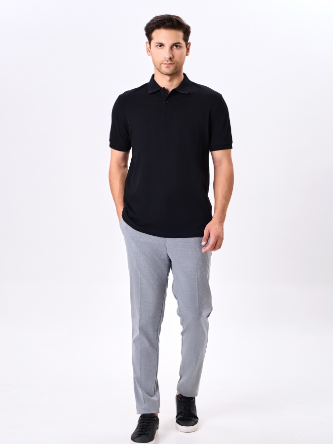 Polo qisqa qisma qora M  SS24CR2-17-20287
