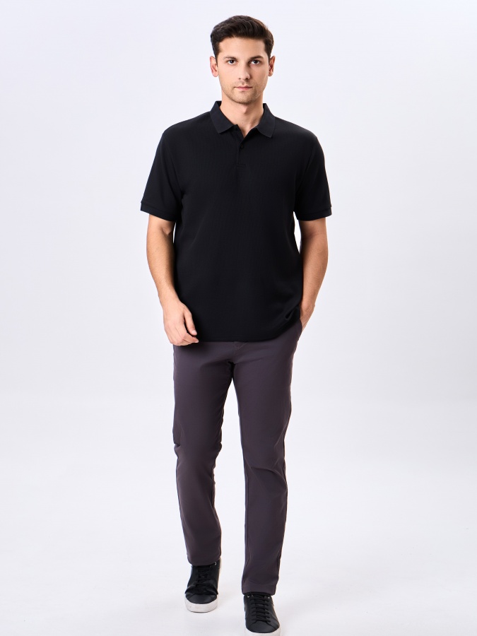 Polo qora XL qisqa qisma  AW24CR2-17-20784