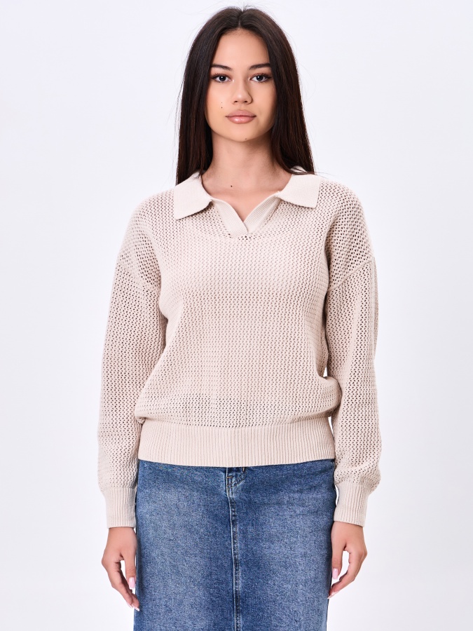 Beige l ayollar jumperi  AW24WKN-92013