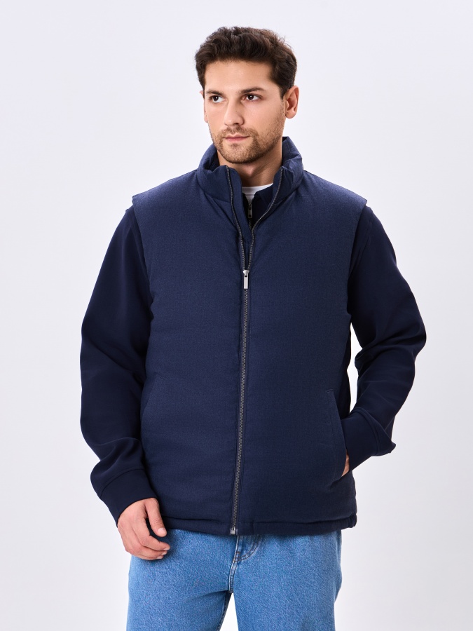 Жилетка короткая длина Navy S AW24CR1-32-20849