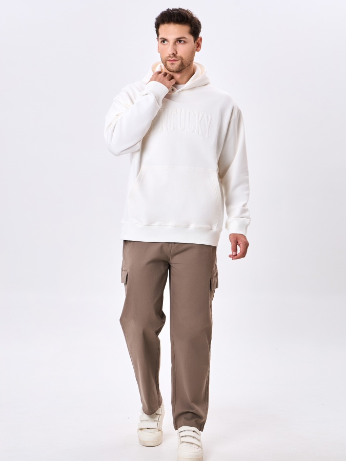 Sweatshirt qisqa uzunlikdagi oq S AW24CR2-2-20845
