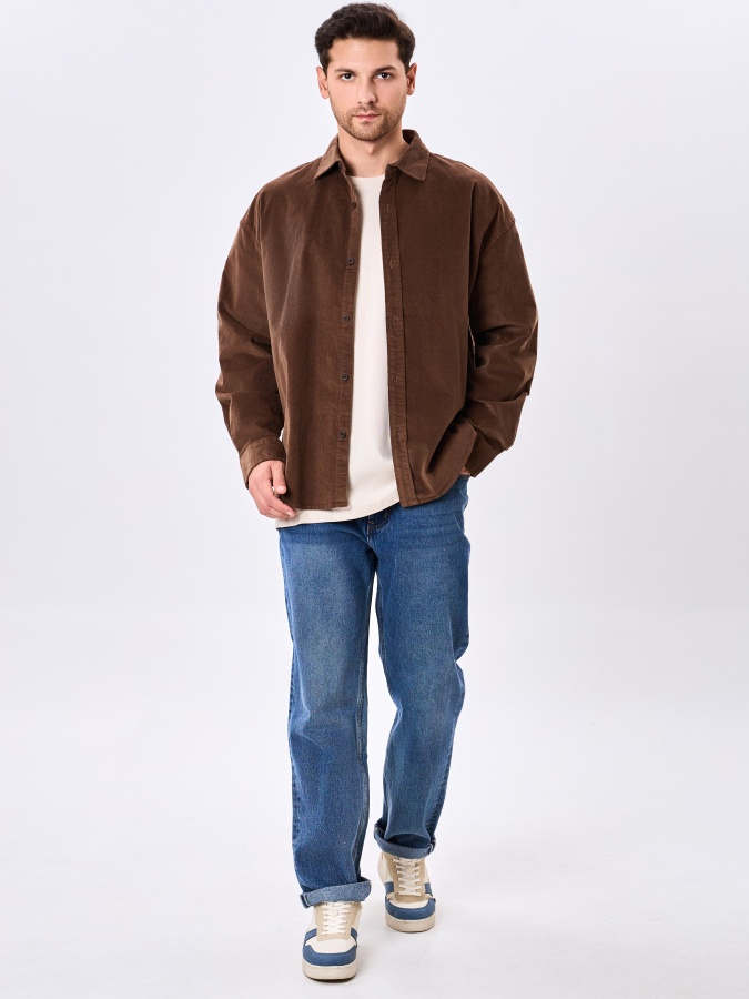 Рубашка длинный рукав Brown XL AW24CR2-19-20983