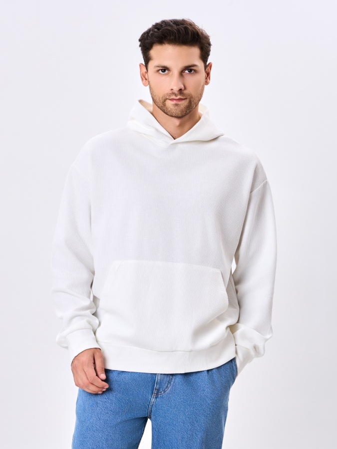 Sweatshirt qisqa uzunlikdagi oq M  AW24CR2-2-20978