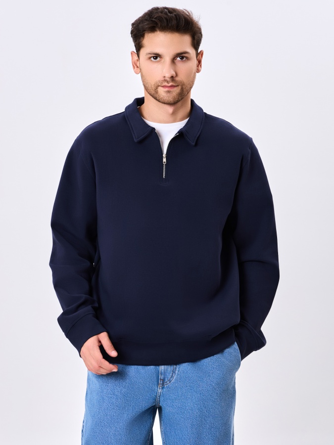 Sweatshirt qisqa uzunligi Navy XXL  AW24CR2-2-21077