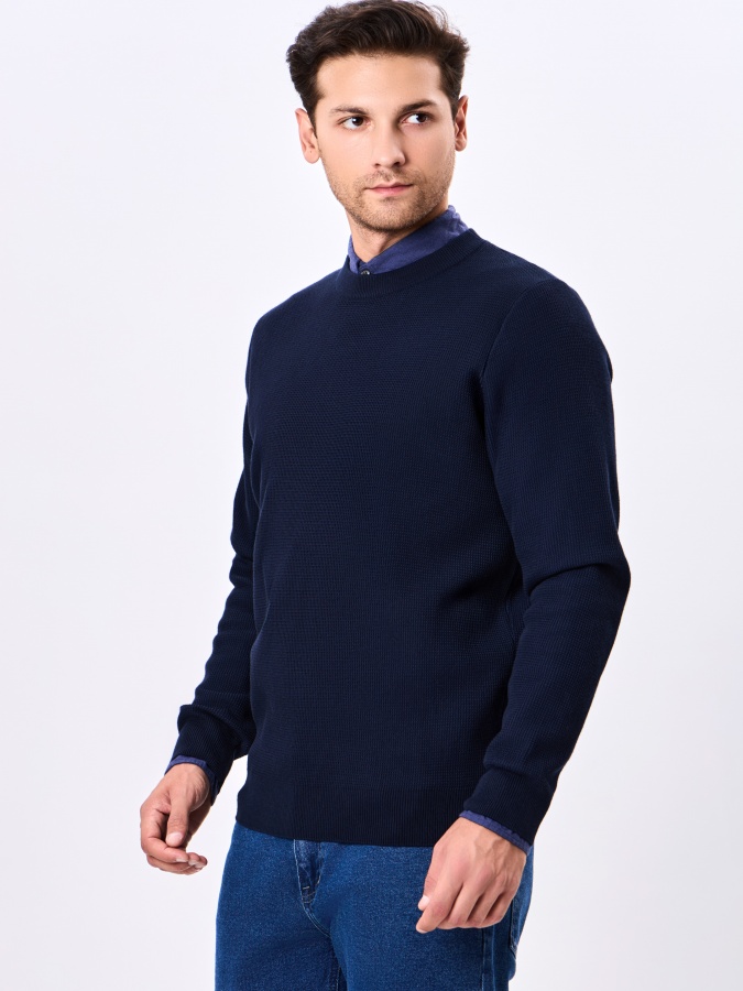 Jumper Navy s uzun qisma  AW24CR2-29-20893