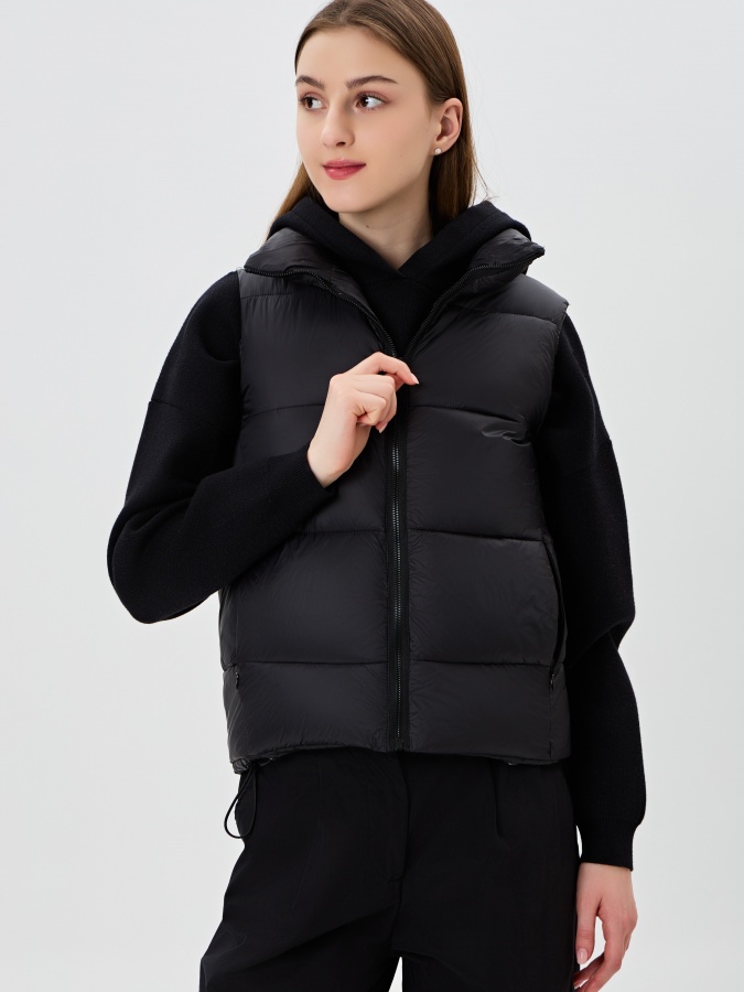 Женский жилет короткая длина Black S AW23WES-21032