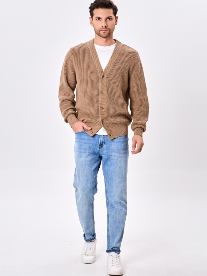 Kardigan qisqa uzunligi Beige S AW24CR2-33-21078