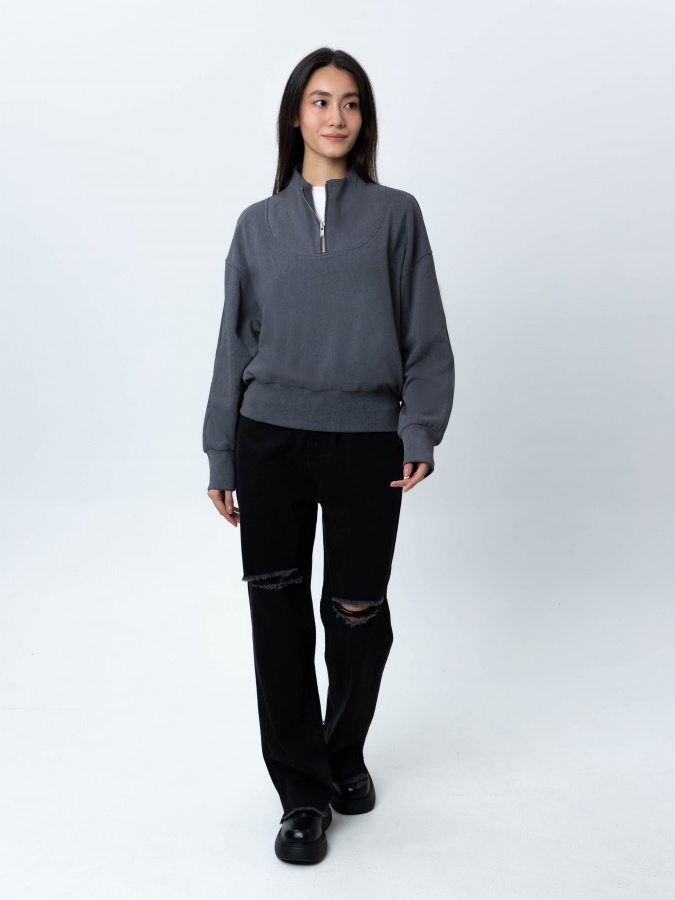 Женский свитшот Dark Grey L AW24WES-21097