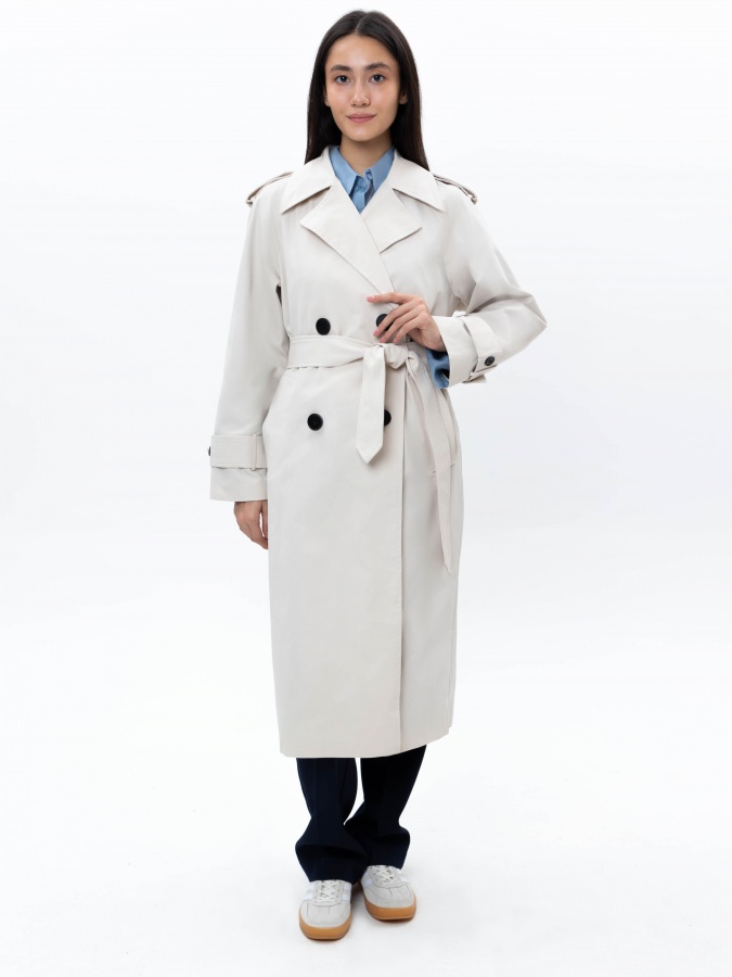 Женский плащ White L AW24WSI-22027
