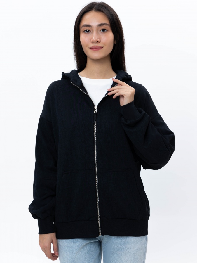 Qora L ayollar hoodie  AW24WES-21017