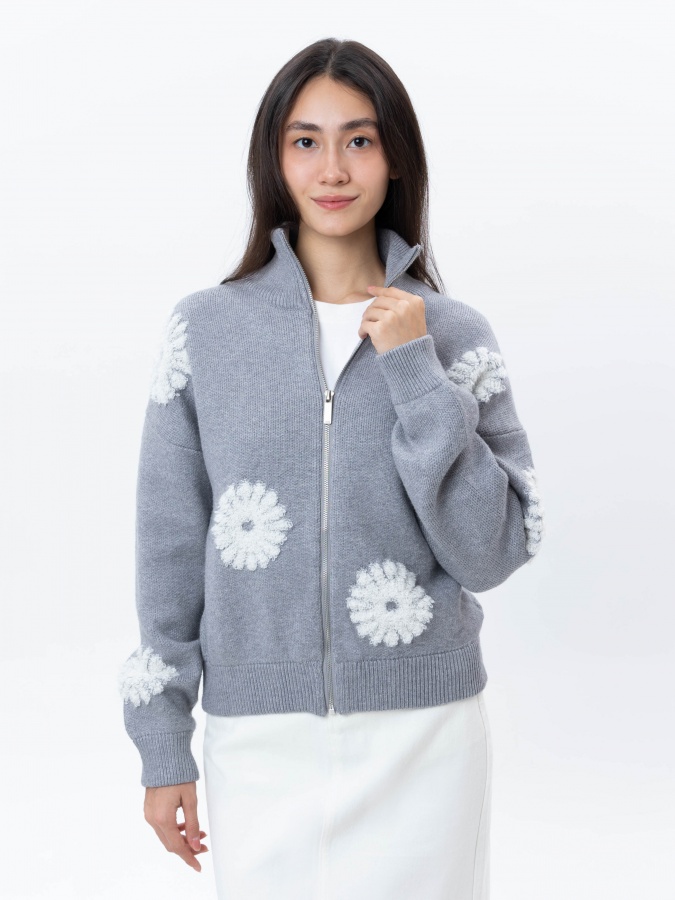 Grey L ayollar kardigan  AW24WKN-92031
