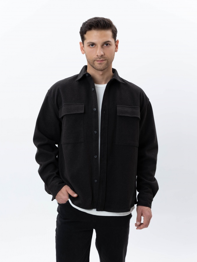 Dark Grey XXL uzun yengli ko'ylak  AW24CR2-19-21019