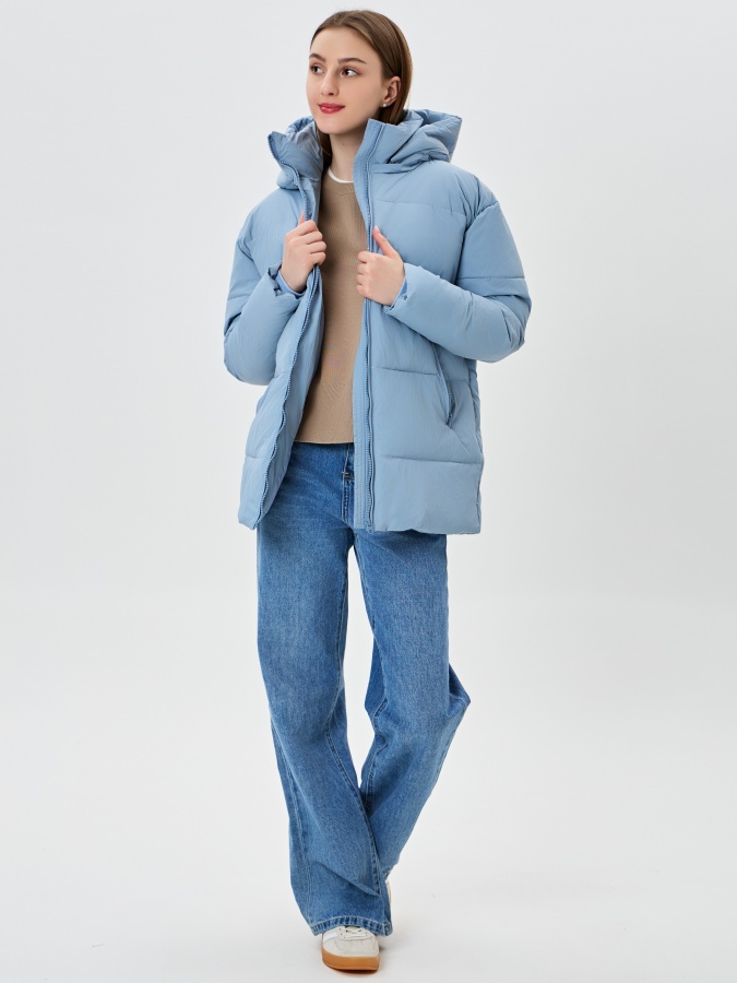 Женская куртка короткая длина Light blue XXL AW23WBA-52060
