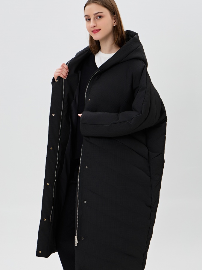 Женская куртка длинная длина Black NON AW23WBA-52092