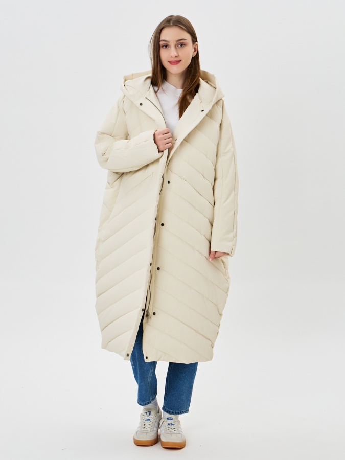 Женская куртка длинная длина Whisper White NON AW23WBA-52092