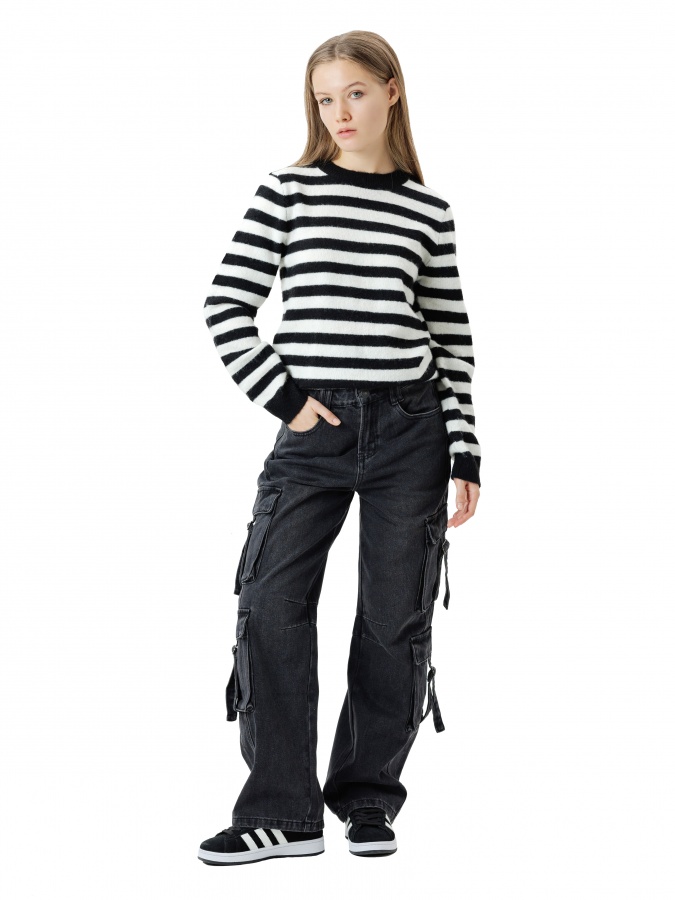 Qora M ayollar jumperi  AW24WKN-92006
