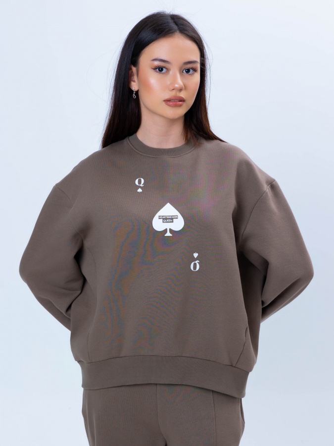 Женский свитшот Beige M AW24WES-21143