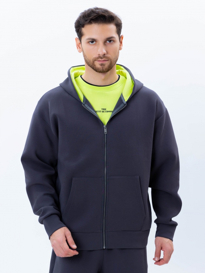 Sweatshirt qisqa uzunligi Dark Grey XL  AW24CR2-2-21190