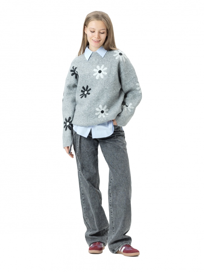 Ayollar uchun engil kulrang s jumper  AW24WKN-92030