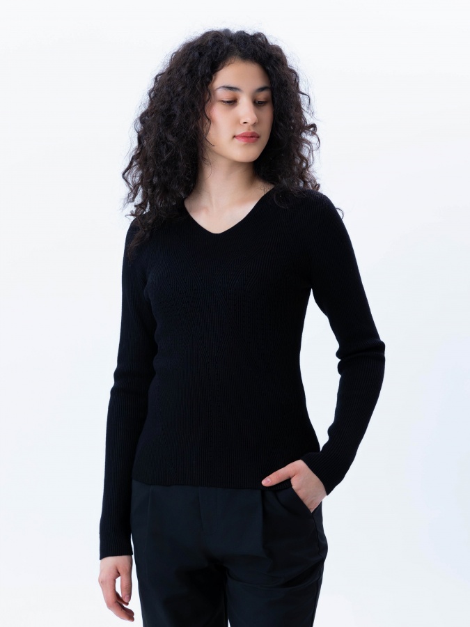 Qora s ayollar jumperi  AW24WKN-92106