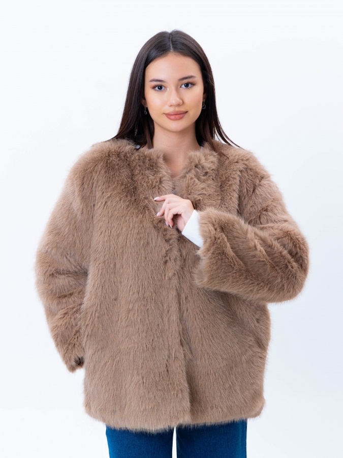 Женская дубленка Beige M AW24WSI-22013