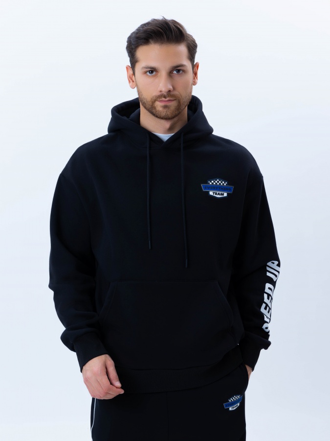 Sweatshirt qisqa uzunligi qora XL  AW24CR2-2-21069