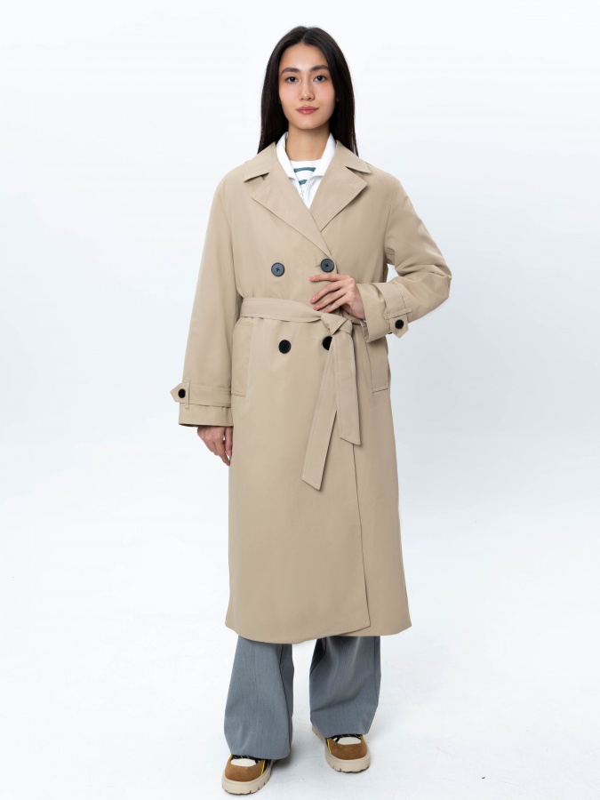 Beige m ayollar plashi  AW24WES-21005