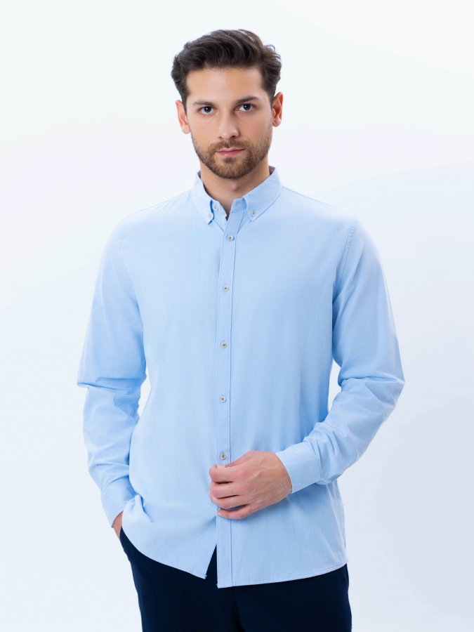 Рубашка длинный рукав Blue S AW24CR2-19-21022
