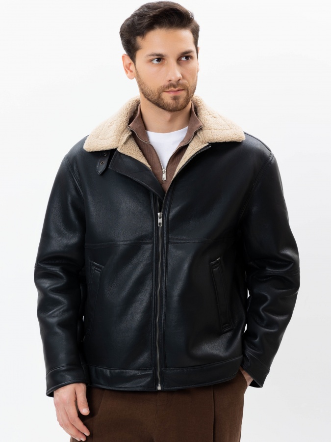 Дубленка короткая длина Black XL AW24CL1-31-21056