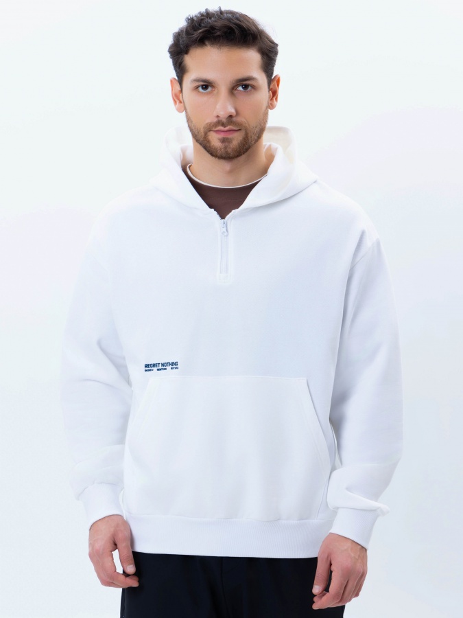 Sweatshirt qisqa uzunlikdagi oq L  AW24CR2-2-21179