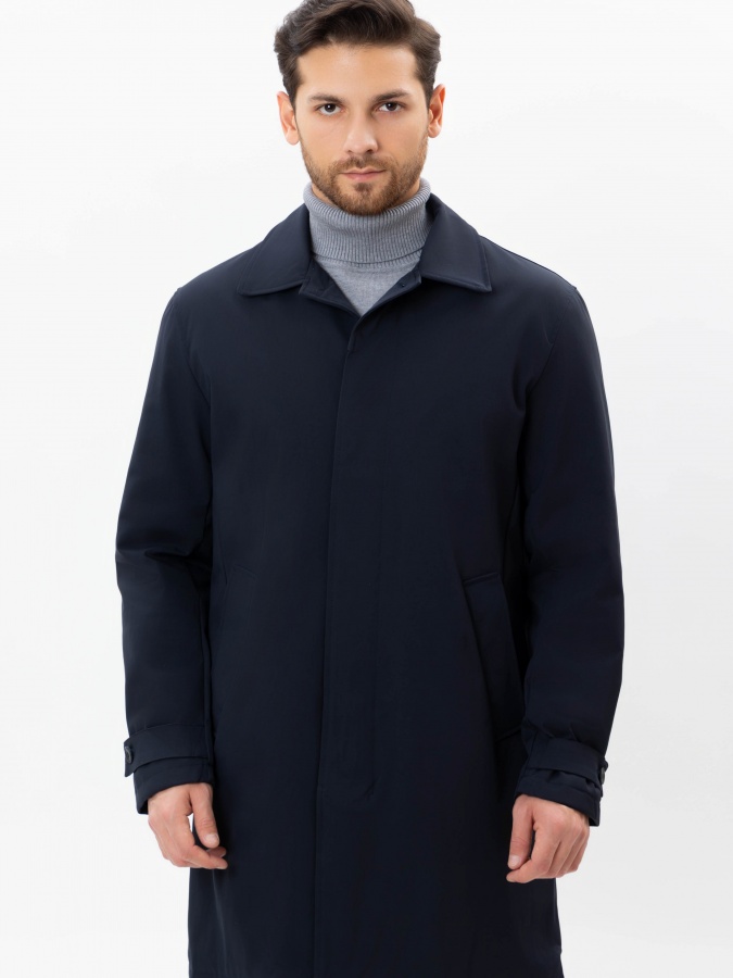 Palto uzun uzunligi Navy L  AW24CR1-35-21203