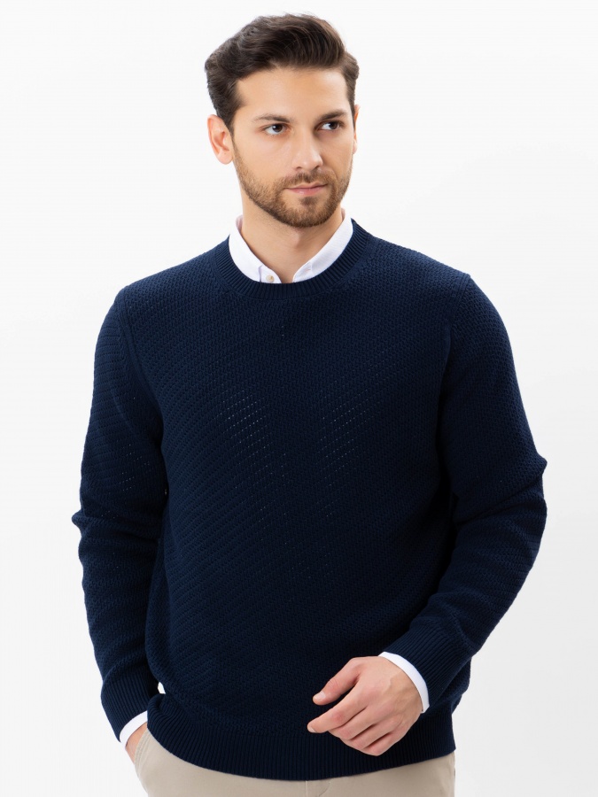 Jumper Navy XL uzun qisma  AW24CR2-29-21178