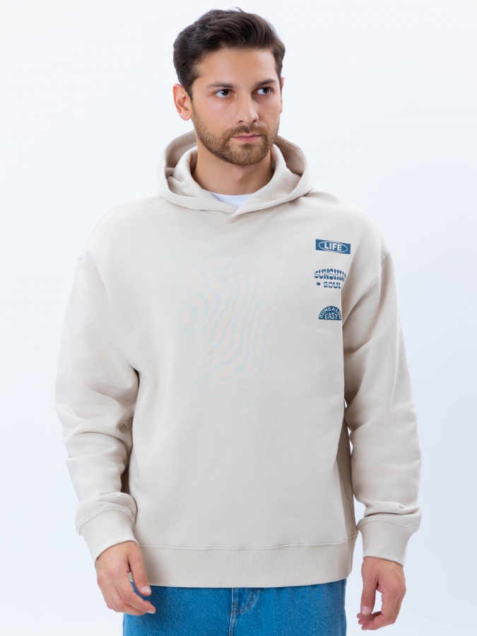 Hoodie qisqa uzunligi Whisper White L  AW24CR2-2-20969