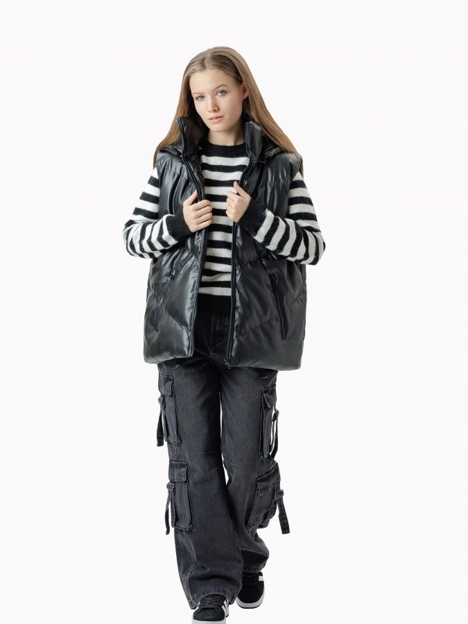 Женский жилет Black S AW24WES-21149