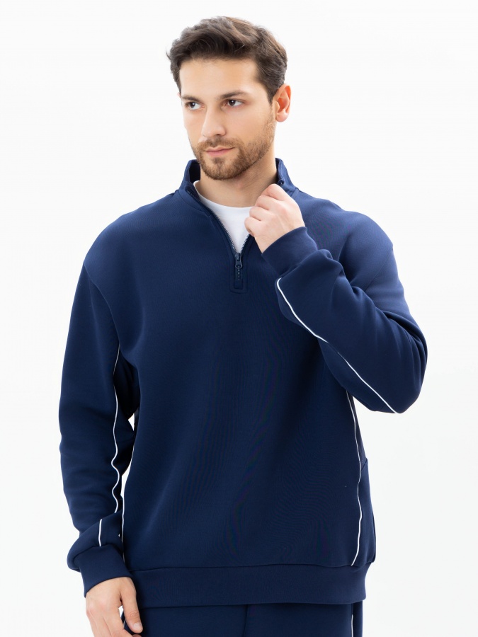 Толстовка короткая длина Navy L AW24CR2-2-21180