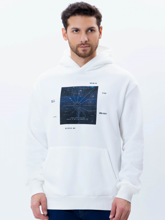Sweatshirt qisqa uzunlikdagi oq XL AW23CA2N-2-19532