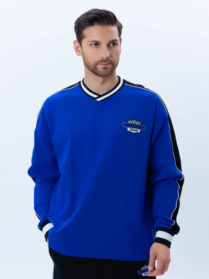 Sweatshirt qisqa uzunligi Blue M AW24CR2-2-21068