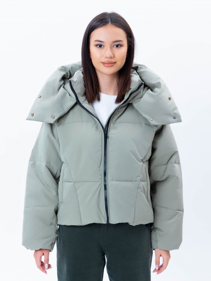 Женская куртка короткая длина Green S AW23WBA-52101
