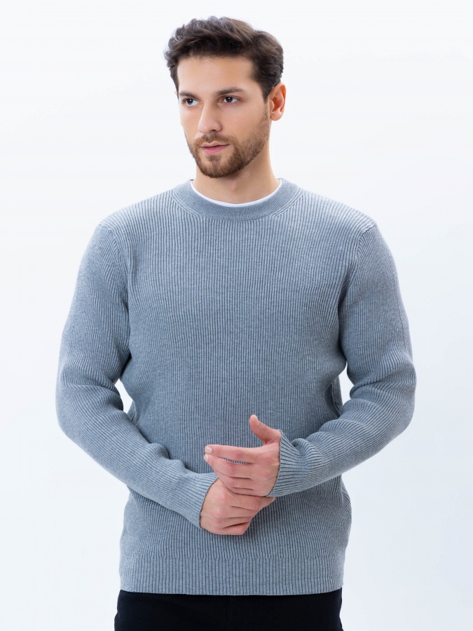 Jumper uzun yengli kulrang L  AW24CR2-29-21081