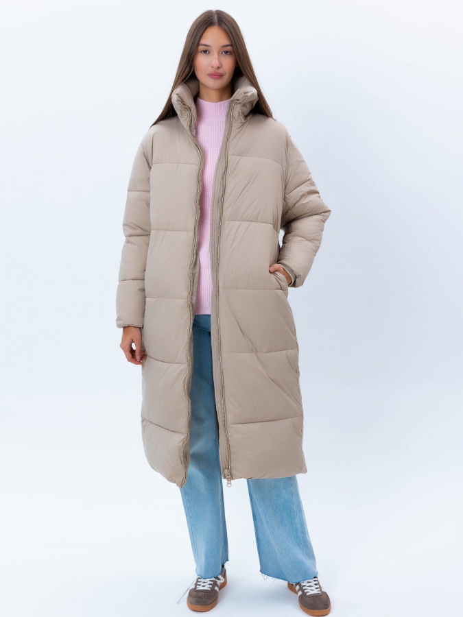 Ayollar ko'ylagi uzun uzunligi Beige M AW23WES-21025