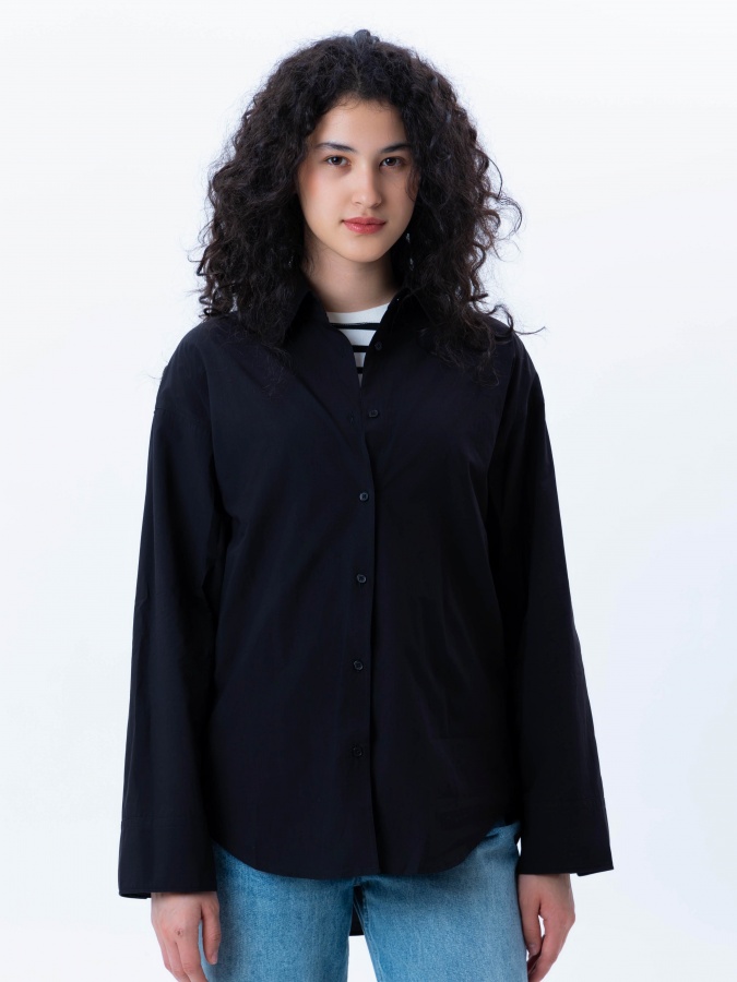 Ayollar ko'ylak qora XL uzun qisma  AW23W-27042