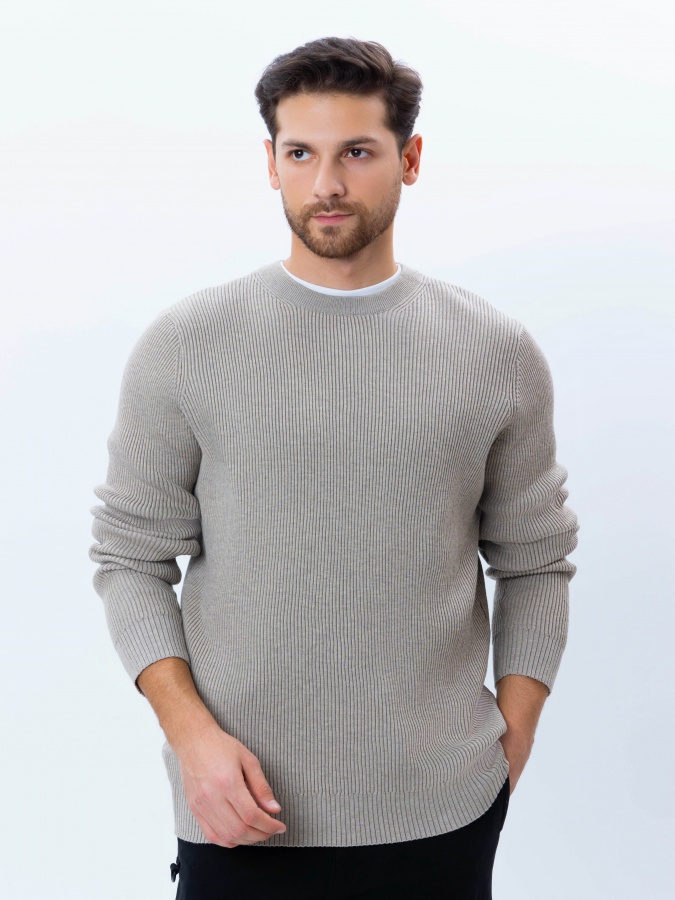 Jumper uzun qisma Beige L  AW24CR2-29-21081