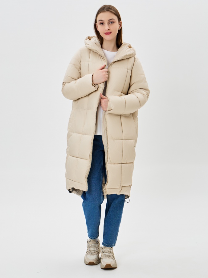 Женская куртка длинная длина Whisper White S AW23WBA-52080